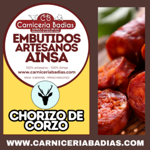 EMBUTIDOS ARTESANOS CHORIZO SECO DE CORZO - AÍNSA (2 Piezas - 500gr aprox)