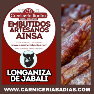 EMBUTIDOS ARTESANOS LONGANIZA SECO DE JABALÍ - AÍNSA (2 Piezas - 500gr aprox)