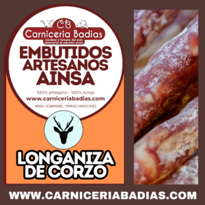 EMBUTIDOS ARTESANOS LONGANIZA SECA DE CORZO - AÍNSA (2 Piezas - 500gr aprox)