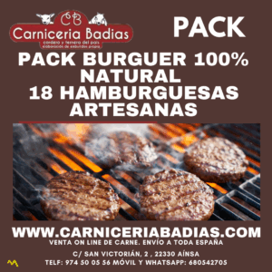 Pack Burguer 100% Natural Badías Aínsa – 18 Hamburguesas Artesanas